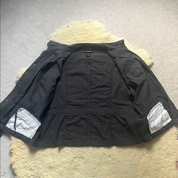 Lane Bryant cotton military style jacket with cinch drawstring sparkle EUC - Picture 8 of 11